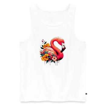 Flamingo - Männer Premium Bio Tank Top - Weiß - Vorne - Michal (187cm)