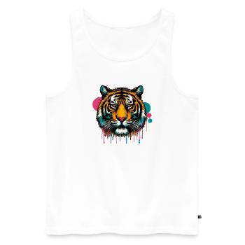 Tigre - Débardeur bio Premium Homme - blanc - Devant - Michal (187cm)