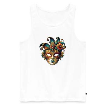 Venice Carnival Mask - Men's Premium Organic Tank Top - white - Front - Michal (187cm)