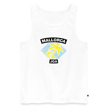 Mallorca – JGA unter Palmen - Männer Premium Bio Tank Top - Weiß - Vorne - AI Model Male 178 light (178cm)