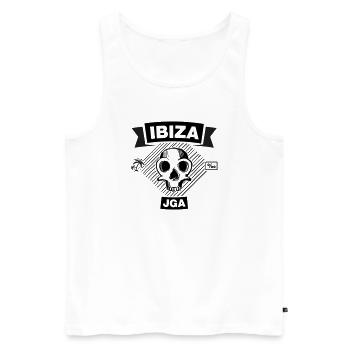 Ibiza Promille JGA unter Palmen - Männer Premium Bio Tank Top - Weiß - Vorne - Michal (187cm)