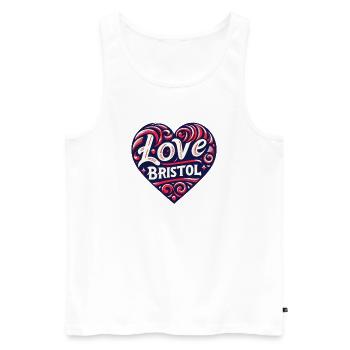 J’adore Bristol - Débardeur bio Premium Homme - blanc - Devant - Michal (187cm)