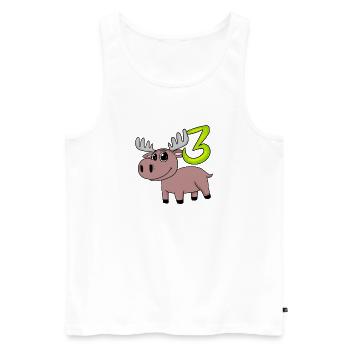 3e anniversaire motif orignal - trois ans - Débardeur bio Premium Homme - blanc - Devant - Michal (187cm)