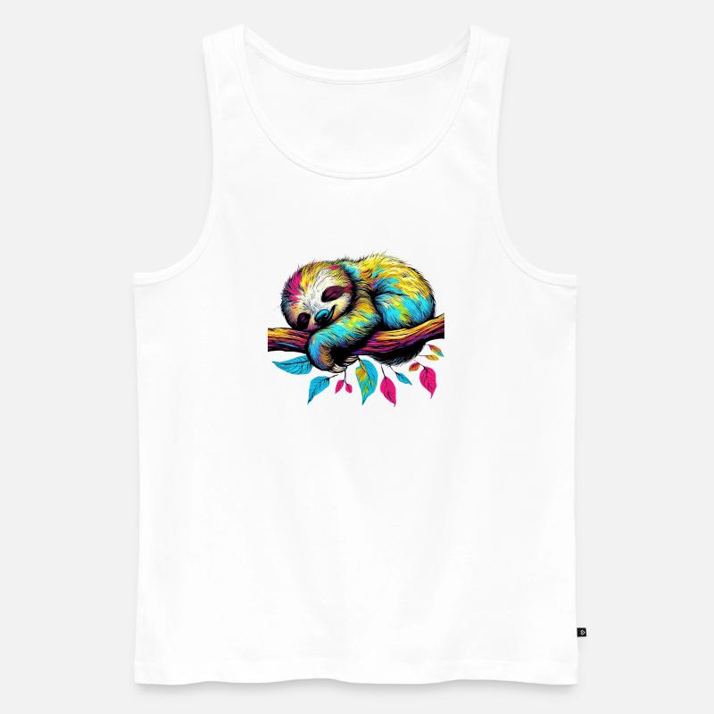 Faultier - Männer Premium Bio Tank Top - Weiß