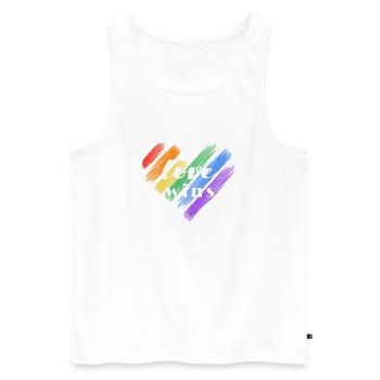 Liebe gewinnt – Regenbogenfarben - Männer Premium Bio Tank Top - Weiß - Vorne - AI Model Male 178 light (178cm)