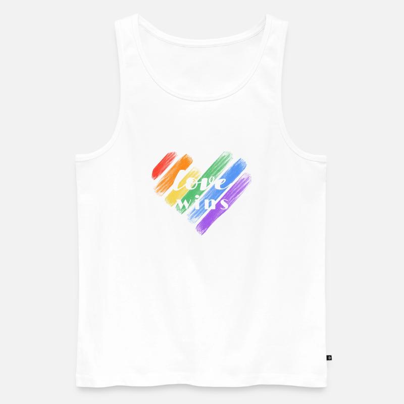 Liebe gewinnt – Regenbogenfarben - Männer Premium Bio Tank Top - Weiß