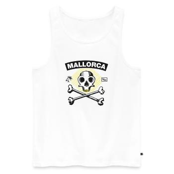 Mallorca – Promille Pirat unter Palmen - Männer Premium Bio Tank Top - Weiß - Vorne - AI Model Male 178 light (178cm)