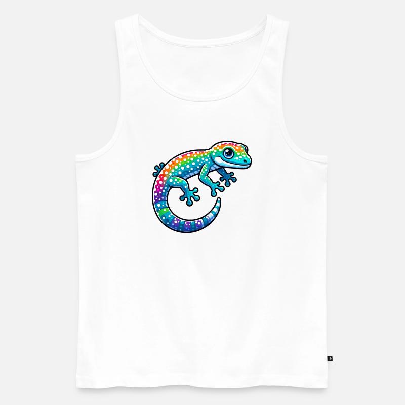 Gecko - Männer Premium Bio Tank Top - Weiß