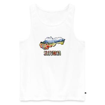 Aquarell Landkarte Slowakei - Männer Premium Bio Tank Top - Weiß - Vorne - Michal (187cm)