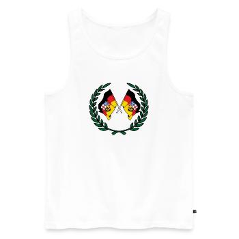 Drapeaux Couronne de laurier de la Sarre - Débardeur bio Premium Homme - blanc - Devant - Michal (187cm)