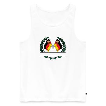 laggen Rheinland Pfälzer Lorbeerkranz Banner - Männer Premium Bio Tank Top - Weiß - Vorne - Michal (187cm)
