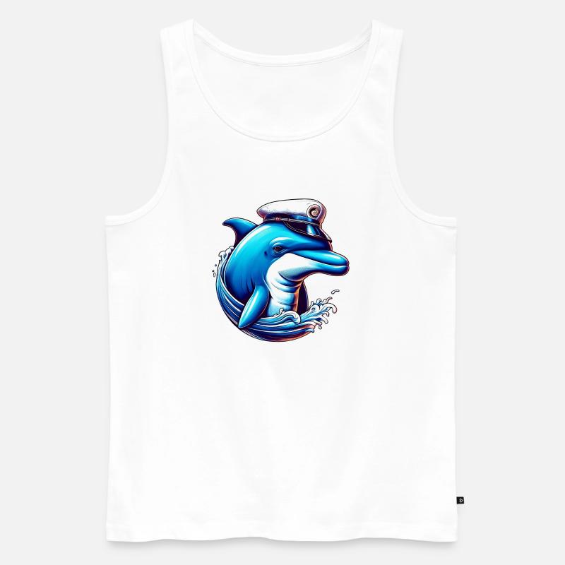 Delfin-Seemann - Männer Premium Bio Tank Top - Weiß
