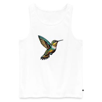 Kolibri - Männer Premium Bio Tank Top - Weiß - Vorne - AI Model Male 178 light (178cm)
