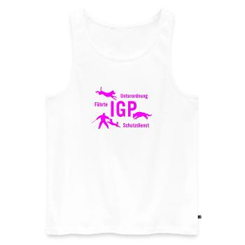 IGP Hundesport - pink - Männer Premium Bio Tank Top - Weiß - Vorne - AI Model Male 178 light (178cm)