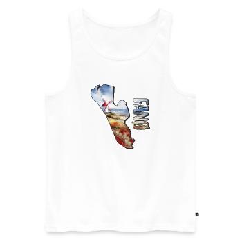 Aquarell Landkarte Fanø - Männer Premium Bio Tank Top - Weiß - Vorne - Michal (187cm)