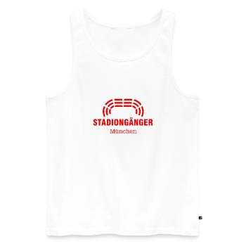 Stadiongänger München – Für echte Fans I Geschenk - Männer Premium Bio Tank Top - Weiß - Vorne - Michal (187cm)