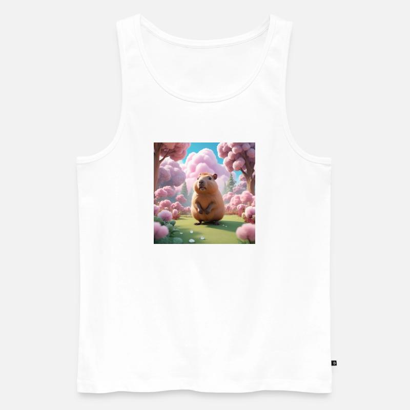 Capybara - Männer Premium Bio Tank Top - Weiß