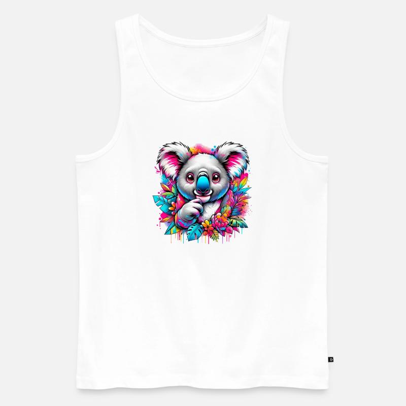 Koala - Männer Premium Bio Tank Top - Weiß