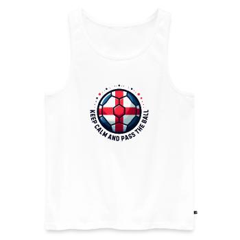 Football anglais. Restez calme et passez le ballon - Débardeur bio Premium Homme - blanc - Devant - Michal (187cm)