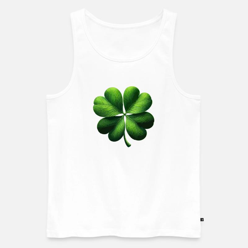 Vierblättriges Kleeblatt - Männer Premium Bio Tank Top - Weiß
