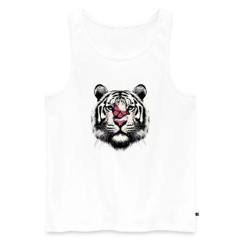 Tiger and Butterfly - Men's Premium Organic Tank Top - white - Front - Michal (187cm)