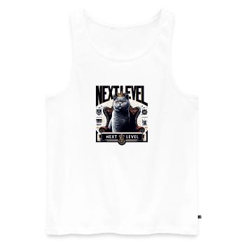 BKH Britisch Kurzhaar Blue Katze Königssessel - Männer Premium Bio Tank Top - Weiß - Vorne - AI Model Male 178 light (178cm)