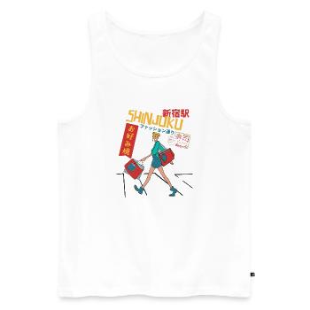 Shinjuku Shopping - Männer Premium Bio Tank Top - Weiß - Vorne - AI Model Male 178 light (178cm)