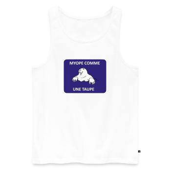 Short-sighted as a mole - Men's Premium Organic Tank Top - white - Front - AI Model Male 178 light (178cm)