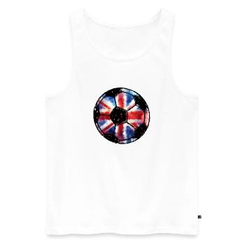Football Angleterre - Rouge Blanc Bleu - Union Jack - Débardeur bio Premium Homme - blanc - Devant - AI Model Male 178 light (178cm)