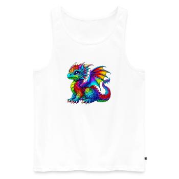 Dragon - Men's Premium Organic Tank Top - white - Front - Michal (187cm)
