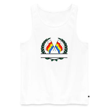 Flags Podlaskie laurel wreath banner - Men's Premium Organic Tank Top - white - Front - Michal (187cm)