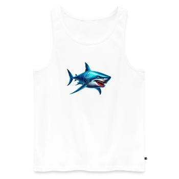 Requin - Débardeur bio Premium Homme - blanc - Devant - Michal (187cm)