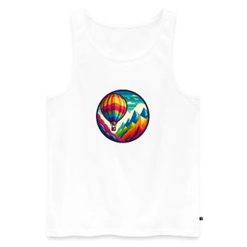 Bunter Heißluftballon in den Bergen - Männer Premium Bio Tank Top - Weiß - Vorne - AI Model Male 178 light (178cm)