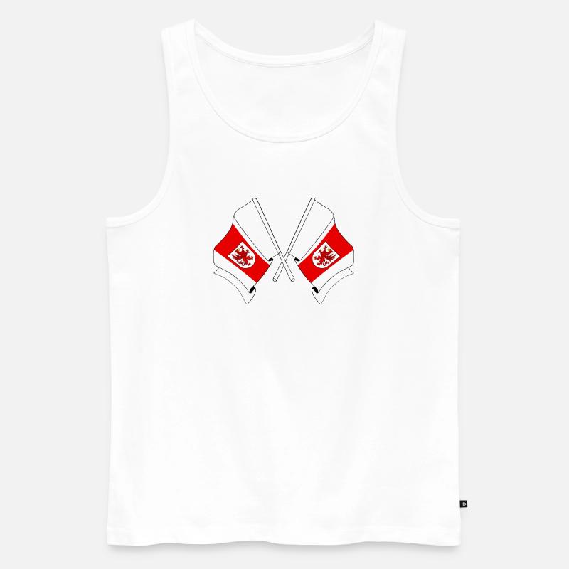 Deux drapeaux de Poméranie occidentale - Débardeur bio Premium Homme - blanc
