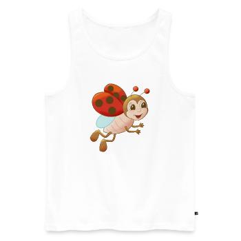 niedlicher Comic Marienkäfer - Männer Premium Bio Tank Top - Weiß - Vorne - Michal (187cm)