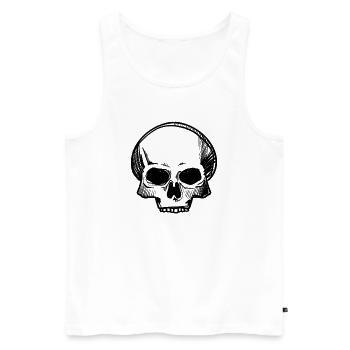 Skull - Pencil Drawing - Men's Premium Organic Tank Top - white - Front - AI Model Male 178 light (178cm)