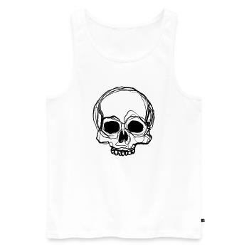 Skull - Pencil Drawing - Men's Premium Organic Tank Top - white - Front - AI Model Male 178 light (178cm)