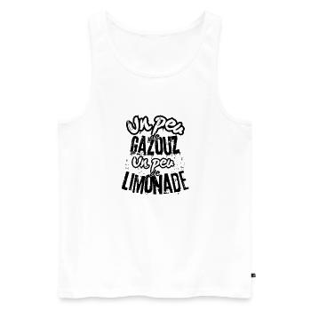 Un Peu de Gazouz, Un Peu de Limonade Humour Kabyle - Débardeur bio Premium Homme - blanc - Devant - Michal (187cm)