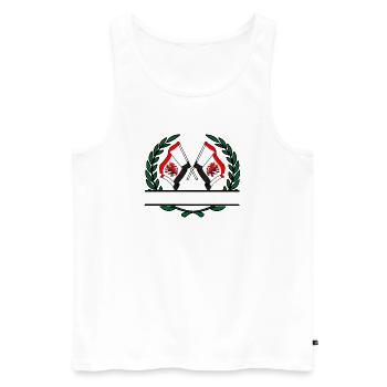 Fahnen Kujawien Pommern Lorbeerkranz Banner - Männer Premium Bio Tank Top - Weiß - Vorne - Michal (187cm)