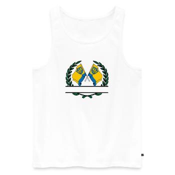Flags Opole laurel wreath banner - Men's Premium Organic Tank Top - white - Front - Michal (187cm)