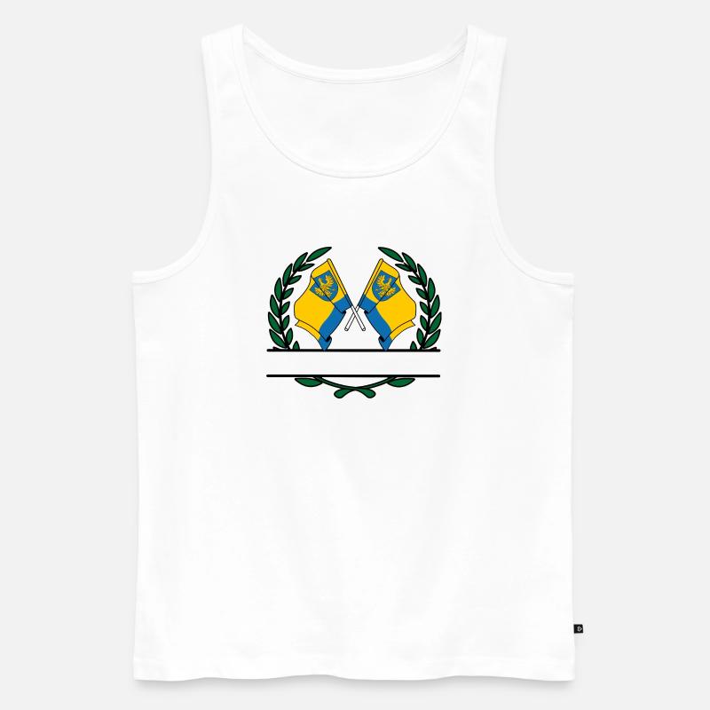 Fahnen Oppeln Lorbeerkranz Banner - Männer Premium Bio Tank Top - Weiß