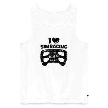 i love simracing Gaming Sim Racer Logo Herz Symbol - Männer Premium Bio Tank Top - Weiß - Vorne - Michal (187cm)