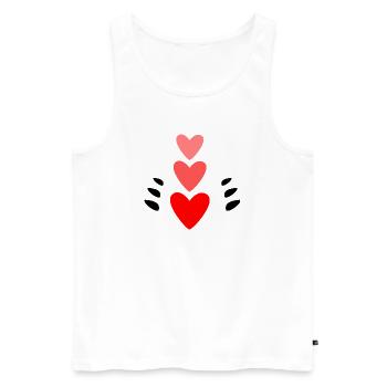 COEUR. MERCI. MAÎTRESSE. MAÎTRE. MERCI MAÎTRESSE. - Débardeur bio Premium Homme - blanc - Devant - AI Model Male 178 light (178cm)