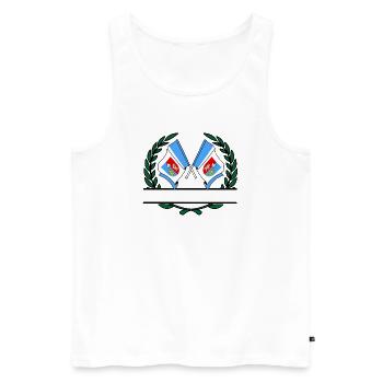 Flags Subcarpathia laurel wreath banner - Men's Premium Organic Tank Top - white - Front - Michal (187cm)