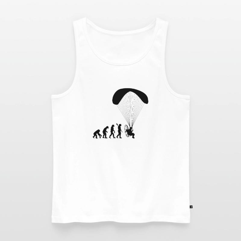 Paramotoring Human Evolution Funny Men's Premium Organic Tank Top