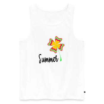FEIERTAG. FROHE FEIERTAGE. GELIEBTE. MEISTER. LEHRER - Männer Premium Bio Tank Top - Weiß - Vorne - AI Model Male 178 light (178cm)