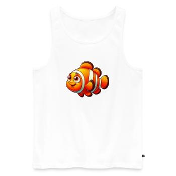 Poisson-clown - Débardeur bio Premium Homme - blanc - Devant - Michal (187cm)