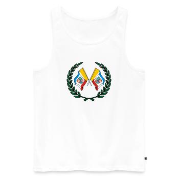 Flags Holy Cross laurel wreath - Men's Premium Organic Tank Top - white - Front - AI Model Male 178 light (178cm)