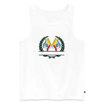 Fahnen Heiliges Kreuz Lorbeerkranz Banner - Männer Premium Bio Tank Top - Weiß - Vorne - AI Model Male 178 light (178cm)