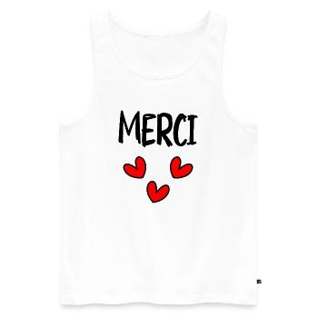 MISTRESS. THANK YOU. THANK YOU MISTRESS. GIFT - Men's Premium Organic Tank Top - white - Front - Michal (187cm)